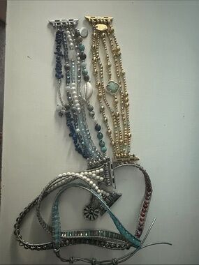 Cape Diablo Gold and Blue Multi-Strand Bracelet Set with Shell Accent